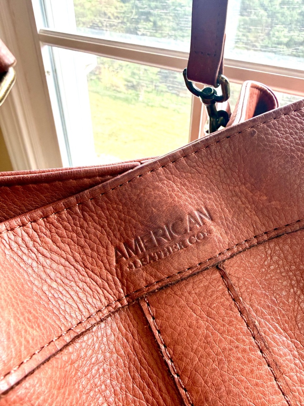 American Leather Company Triple Entry Leather Satchel - Picture 3 of 16